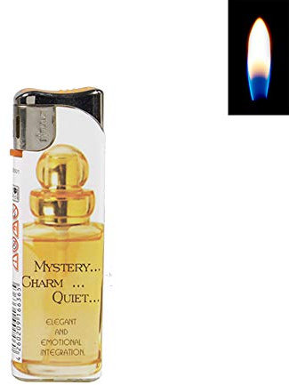 SEPILO Profumo, accendino profumo, accendino piezoelettrico con fiamma morbida, pratica ed elegante, per la donna (1 accendino giallo)