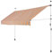 Detex® Toldo Lateral Retráctil Enrollable Exterior Sin Taladrar Portátil con Manivela 350x180cm Naranja Negro Blanco