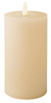 Lumineo LED Kerze Wachs Creme/warmes Weiss 15cm