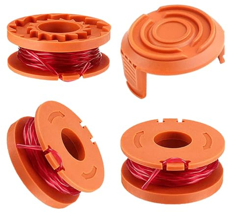 Kit 3 Bobine Filo Nylon da 3 m (Ø 1,65 mm) + 1 Coperchio di Protezione, Ricambi per Tagliabordi, Compatibile con Modelli Selezionati Worx Serie WG150, WG151, WG160 e Simili