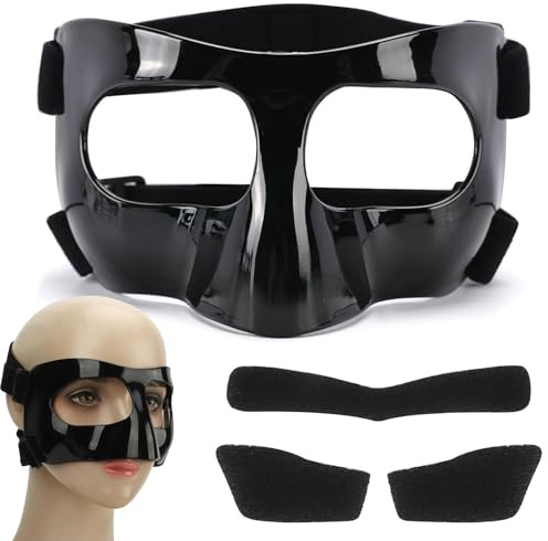 EGNGY Nasenschutz für Gebrochene Nase, nasenmaske, Sport Maske, Sportschutzmaske für Erwachsene, geeignet für Basketball, Fußball und andere Arenastic -Schwarz