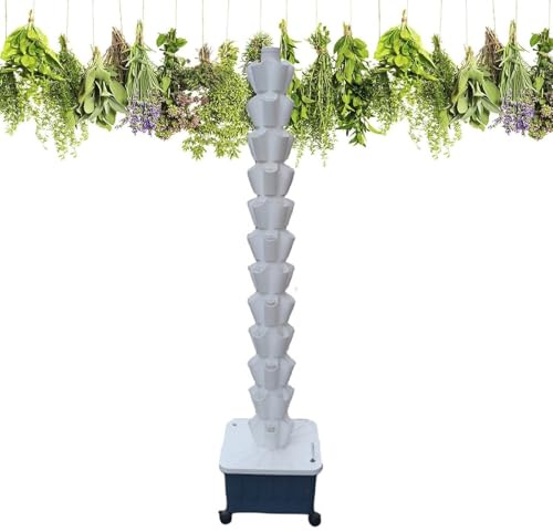 Sistema De Cultivo En Torre HidropóNica,Kit De Sistema De Cultivo HidropóNico En Torre, El Mejor JardíN De Hierbas Grande, Lechuga, Tomate, Vegetales, Hierbas, Exterior E Interior.(White,184cm/72)