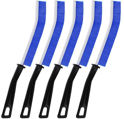 GeeRic 5 Piezas Cepillo Limpieza Grietas Crevice Gap, Cepillo para Lavar Baño Cepillo Fino para Limpiar Juntas Multifunción Cepillo se Limpieza para Baño Cocina (Negro)
