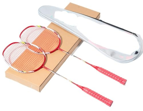 WANGBINGXING Badminton Set Racchetta da Badminton Leggera in Fibra di Carbonio, 2 Pezzi/Lotto, velocità, Durata Professionale, Allenamento(2pcs-Red-Sacks)
