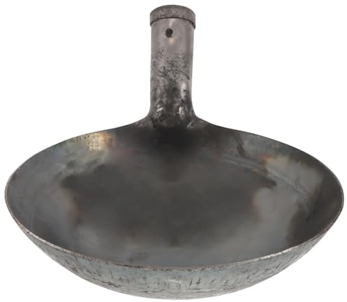 COLLBATH Paletta per Letame in Metallo Resistente Manico Verticale 20 CM Pala per Pulizia di Fognature e Fanghi di Drenaggio Mestolo Grande per Lavori di Muratura e Cantieri Edili