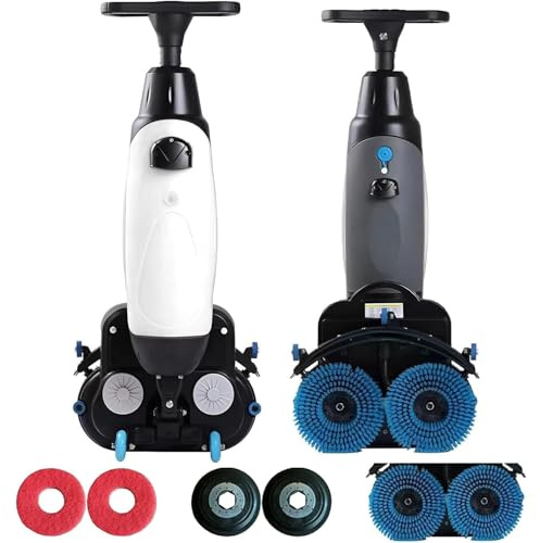 Lavasciuga Pavimenti Professionale, Larghezza di Pulizia 43cm, Copertura 1200㎡/Ora, Pulizia Profonda 360 Giri/Min, Doppia Spazzola, Serbatoio Acque Reflue 7,5L, Serbatoio Acqua Pulita 4,5L White