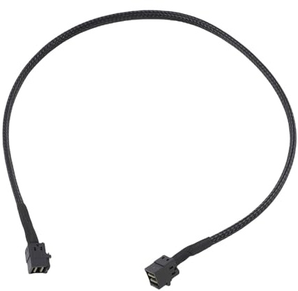 Hapivida SFF8643 to SFF8643 Internal Mini SAS HD Cable, 12Gbps SAS 3.0 Server Connection Cable with Sideband Signal 1.8ft Length for Rack Servers Storage Disk Arrays Backplane RAID