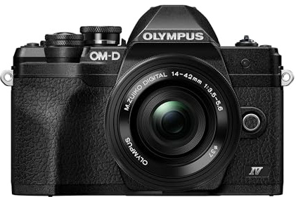 OM SYSTEM Olympus E-M10 Mark IV Black Micro Four Thirds System Camera M.Zuiko Digital ED 14-42mm F3.5-5.6 EZ kit 20MP Sensor 5-Axis Image Stabilization 4K Video Wi-Fi