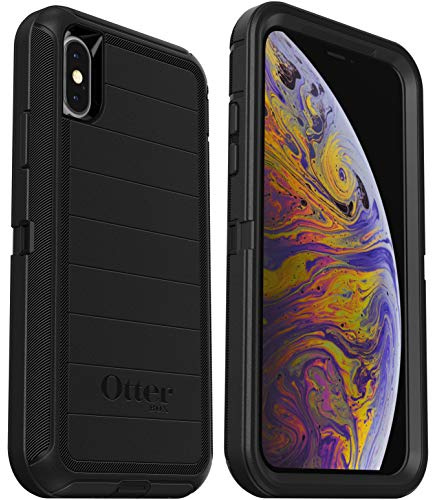 OtterBox Defender Series Robuste Schutzhülle für iPhone XS und iPhone X, nur Hülle, Keine Einzelhandelsverpackung, Schwarz (mit mikrobieller Abwehr)
