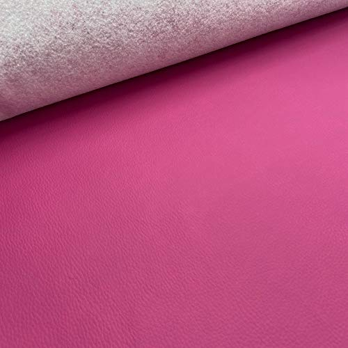 Kt KILOtela - Tessuto al metro in similpelle per tappezzeria, larghezza 140 cm, lunghezza a scelta 50 in 50 cm, colore fucsia