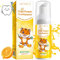 Foam Kids Zahnpasta, Kinderzahnpasta, Kleinkindzahnpasta mit niedrigem Fluoridgehalt für U-förmige Zahnbürsten, Natürliche gesunde Mousse Schaumzahnpasta, Foam Kids Toothpaste Orange