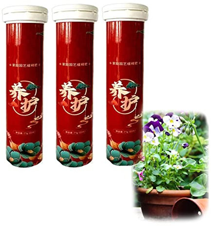 Fertilizante orgánico universal de liberación lenta de tableta (22 piezas/botella), fertilizante concentrado de uso múltiple que facilita los alimentos vegetales (3 botellas)