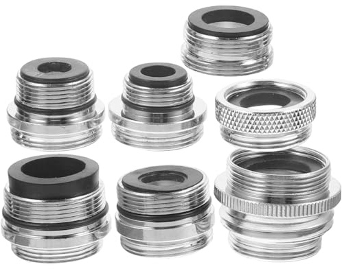 Happyyami Faucet Adapter Kit 7Pcs Various Thread Hose Connectors for Sink Tap to Hose Adapter Garden Kitchen Outdoor Use