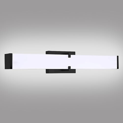 NOVELUX LED Bathroom Vanity Light Cool White 5000K Black Modern Matte Bathroom Lighting Fixtures; 16 Inch IP44 20W Equivalent to Incandescent 200W for Over Mirror Vanity Light - ETL Listed (1 Pack)