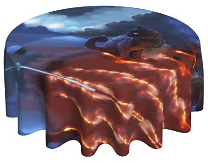 Cubierta De Mesa Gato Guerrero Moderno Mantel De Mesa Redondo Cubremesa 152Cm para Mesa Comedor Navidad