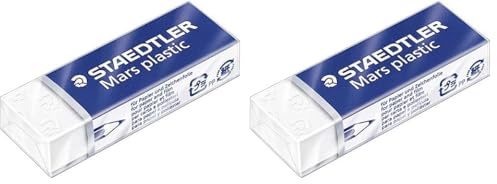 STAEDTLER gomme à effacer 52650, 1 pièce, Blanc (Lot de 2)