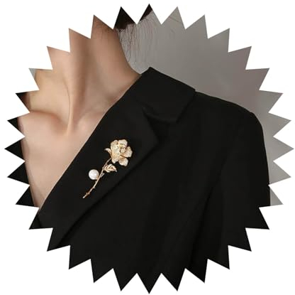 Cimenexe Vintage Kristall Blume Perle Brosche Gold Rose Blume Brosche Pin Cz Gepflastert Blume Pin Brosche Perle Blume Brosche Pin Hochzeit Perle Revers Pin Bankett Abzeichen Pins Schmuck Für