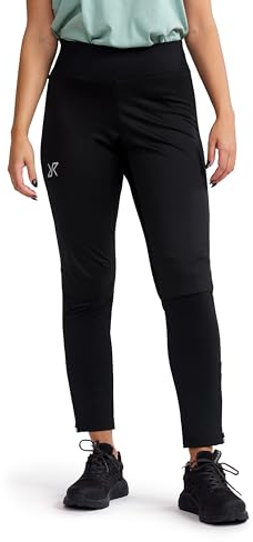 RevolutionRace Pace Wind Tights für Damen, Wasserabweisende Leggings, Perfekt für Outdoor-Sportarten und -Aktivitäten, Black, L