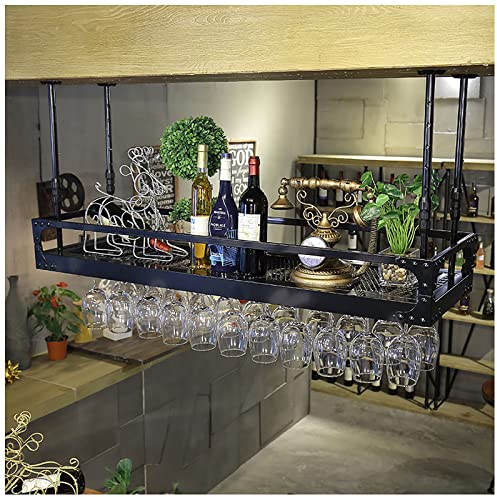 Ceiling Mounted Wine Rack, Tall Vertical Wine Glasses Storage Holder, Small Display Storage Shelves for Bar, Wine Cellar, Kitchen