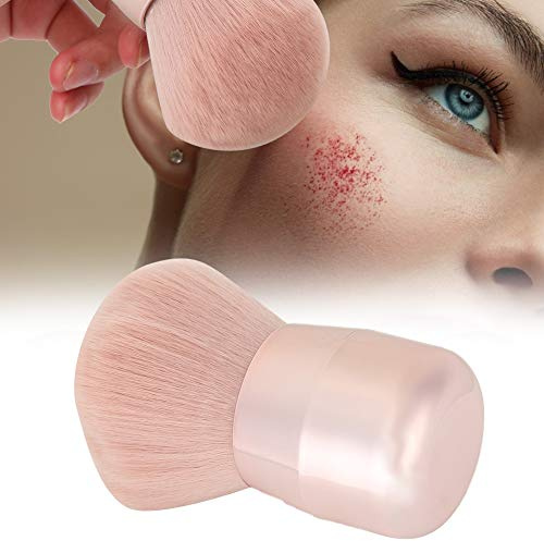 Soft Fiber Hair Round Head Blush Brush with Seamless Base and Lightweight Aluminum Handle Ideal for Blusher Application, Makeup Setting, and Eyeshadow Blending Professional Cos