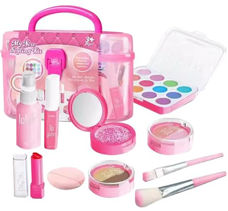 Children Makeup Sets - Makeup Beauty Kit, Make Up Starter Kits | Safe Washable Beauty Kit, Princess Vanity Accessories, Toys for Girls, Kids, Children, Little Princess