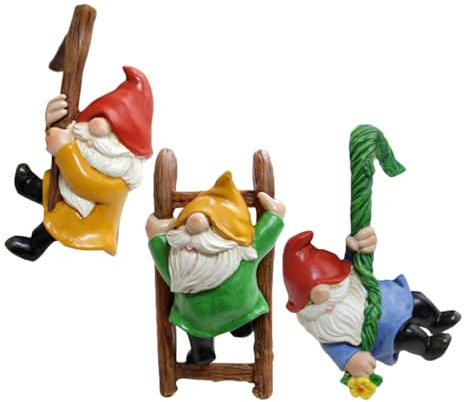BESPORTBLE 3pcs Dwarf Pendant Landscape Model Garden Decoration Outdoor Hanging Garden Figurine Gnome Statue Gnome Decorative Hanging Ornaments Home Decor Resin