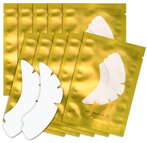Lunamoon Augenpads für Wimpernverlängerung Wimpern Pads Augenpads Wimpernverlängerung Pad Eyelash Pads Augen Gel Pads Wimpernlifting Pad Wimpern Färben Pad Lash Extension Pads 50 Paar (Angel Gold)