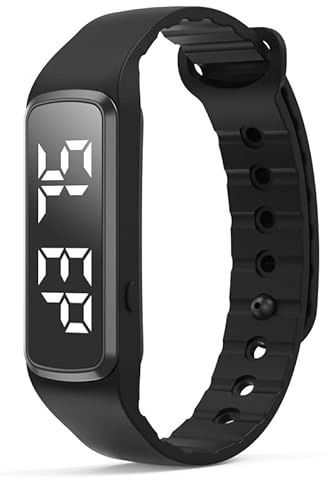 findtime Schrittzähler Armband Herren Digital Uhr Armband Fitnessuhr ohne app und Handy Schrittzähler Uhr Damen Digitale Armbanduhr Damen Messung des Schrittes, Kalorienverbrauchs und der Distanz
