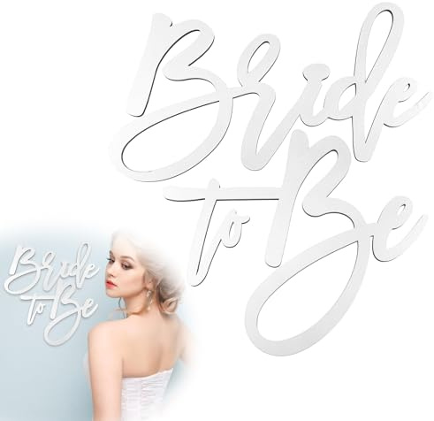 Bride To Be Schild, Holzschild für Brautparty Dekoration Zukünftige Braut für Brautparty Junggesellenabschied Verlobung Hochzeit (Weiß)