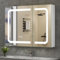 S'bagno Spiegelschrank Bad Mit Beleuchtung 80x60cm, LED Anti-Beschlag 3 Farbtemperaturen, Verstellbarer Ständer, IP44 Mit Steckdosen, Weiß