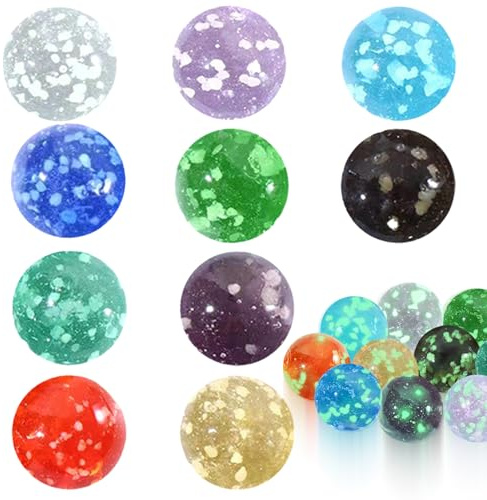 Smavles Canicas para niños - 10 canicas luminosas para juego de pista de mármol, canicas de cristal de colores de 30 mm para pista de bolas DIY y decoración del hogar para niños y niñas
