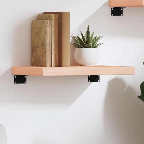 BOWEKAM Home & Garden-Wandregal 40x30x(2-4) cm unbehandeltes Massivholz Eiche Möbel Wahl