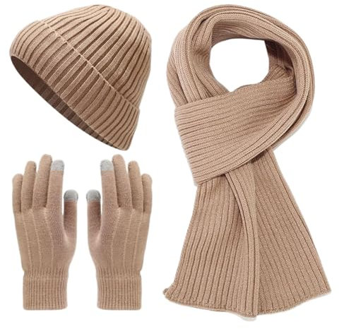 Qixiu mütze Damen Set,mützen Set Damen Winter,schal Frauen,Leichter schal Damen,Winter Scarf Women,Pashmina schal und schal,schal katzenmotiv,mütze und schal,Sweater Scarf