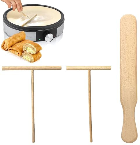 3 Pièces Spatule Bois, Spatule Raclette Bois Spatule Crepe Spatule En Bois Pour Crêpes Et Jambons Palais