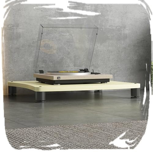 IMUNKT Plattenspieler Ständer HiFi-Rack-AV-Regal Audio Stereoanlage Rack HiFi-Verstärkerschrank Heimkino TV-Schrank Audio-Video-Komponentenschrank 1 2 3 4 Etagen(Maple,1 Tier-60X48X10CM)
