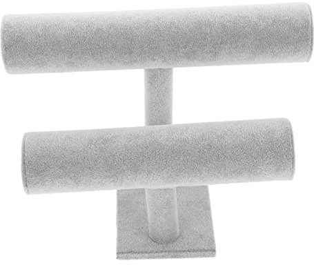 BESPORTBLE Uhrenständer Armband Präsentationsständer Doppelschichtiges Samt Material Grau Schmuckhalter Für Zuhause Und Laden