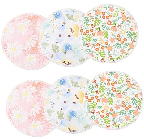 UTHCLO Coppette Assorbilatte Riutilizzabili Assorbenti Traspiranti in Fibra di Bambù Stili multipli 6 Pezzi Pratiche e Anti-perdite Stili multipli per Maternità Design Delicato per Allattamento