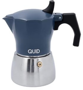 Quid Baltic - Caffettiera in alluminio pressofuso 3 tazze in acciaio inox, adatto in vetroceramica, adatto a induzione normativa sicurezza garantita