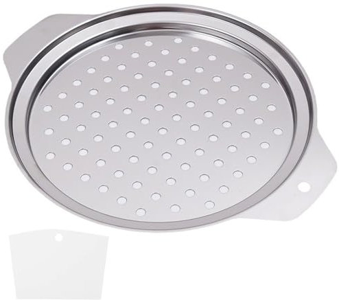 Xoeryoy Spaetzle Maker Food Grade Stainless Steel Noodle Maker 10.7 Dia. Round Gnocchi with Scraper Traditional German Egg Noodle Pan Pot Spaghetti Strainer