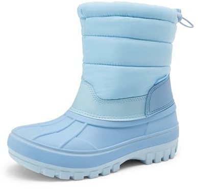 DREAM PAIRS Boys Girls Snow Boots Water-Resistant Outdoor Warm Cozy Anti-Slip Mid Calf Faux Fur Lining Winter Shoes for Toddler/Little/Big Kids,Size 13 Little Kid,Blue,KKUMSB2504
