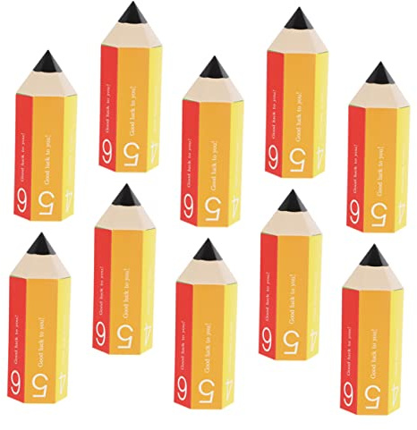 TOPPERFUN 10 Stück Teiliges Bleistift Förmige Geschenkschachteln Cartoon Süßigkeitenboxen für Partys Hochzeiten und Geburtstagsfeiern für Kleine und Schmuck