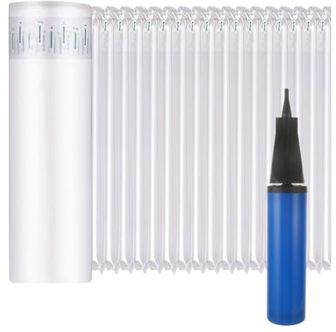 FVIEXE 15.75 Inch x 164 Feet Bubble Cushioning Wrap Roll, Large Bubble Air Bubbles for Packaging Moving Shipping Delivering with Free Pump, Inflatable Air Column Bubble Bag Wine Bottle Protector