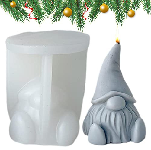 Garden Gnome Moulds Silicone - Faceless Silicone Candle Moulds | Reusable Accessories for Epoxy Crafts Home Halloween Party Children Candles Family Projects