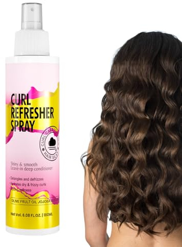 Spray Refrescante Para Cabello Rizado 180ml Producto Suavizante | Spray Nutritivo Para Rizado Para Mujeres Y Niñas Rutina Matutina Día De Playa Viajes Eventos Especiales Noche De Boda