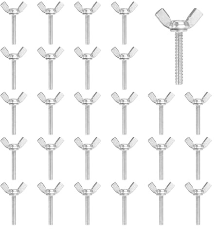 QUARKZMAN 40 Pcs Vis Papillon M4x25mm Vis Papillon à Oreilles en Acier au Carbone Zingué, Vis De Fixation à Main pour la Maison, les Machines et les Équipements Électroniques