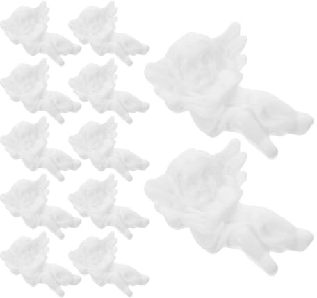 TOYANDONA 100 Miniatur Resin Engel Anhänger Weiß Flach Kleine Cherubim Deko für Weihnachtsfestliche Kuchenverzierung und Vielseitige Bastelarbeiten