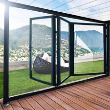 Puertas plegables de aluminio Slimline (100 mm) – 4 paneles preglazados