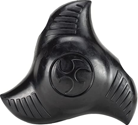 PetSafe Squeak ‘n Treat Ninja Star Hundekauspielzeug, Snackspender aus Naturkautschuk mit Quietschgeräuschen, Größe L, Schwarz