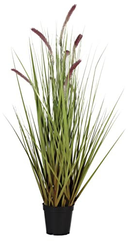 Blooming Artificial Plants Indoors in Pots, Faux Decorative Foliage, No Hassle, Easy Care, Perfect for Bringing Life to Indoor Spaces (Foxtail Grass) (Green)