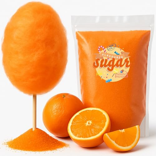Zuckerwatte Zucker mit Geschmack Apfelsine Orange farbiger Aromazucker 1kg für die Zuckerwattemaschine